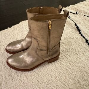 Tory Burch Excellent used condition gold leather boots 7.5